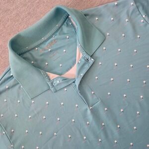 Bonobos Golf Mens Slim Fit Polo Shirt Blue Golf Tee Print Performance Large L